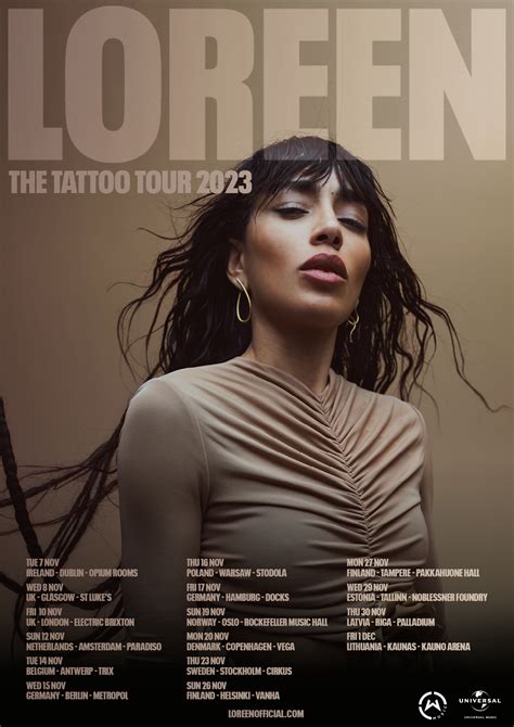Eurovison Winner Loreen Announces Tattoo Tour Tgm Radio