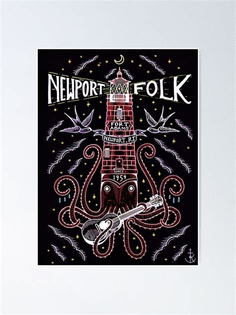 1959 Newport Folk Festival Vintage Advertisement Gig Poster Newport