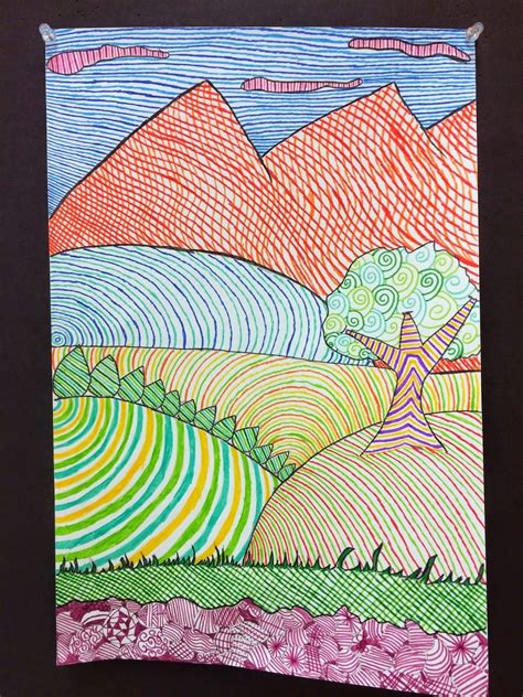 6th Grade Art Lesson Plans Best Of Line Design Landscapes Created By