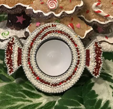 Pier 1 Imports Peppermint Christmas Tealight Candle Holder Ebay