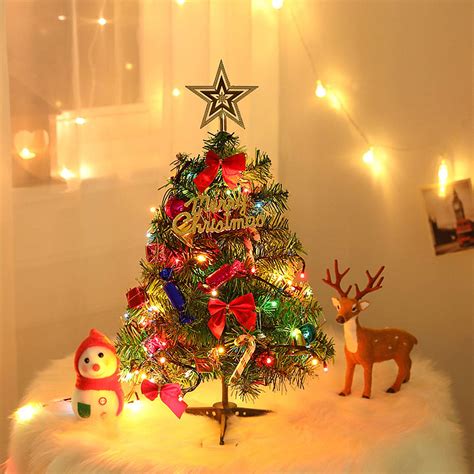 Coolmade Small Christmas Tree With Lights Mini Desktop