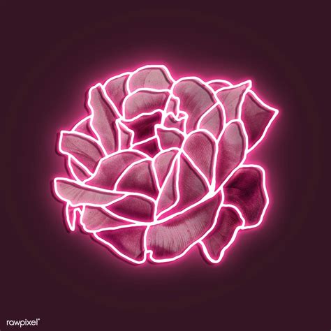 neon pink rose mockup premium image by awirwreckkwrar pink neon wallpaper