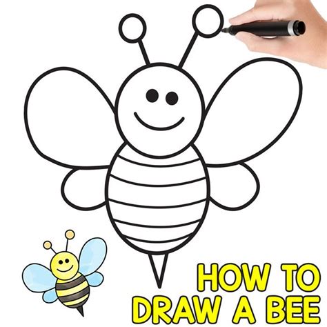 How To Draw A Bee Cute Step By Step Tutorial Drawing For Kids