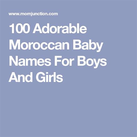 100 Adorable Moroccan Baby Names For Boys And Girls Baby Boy Names