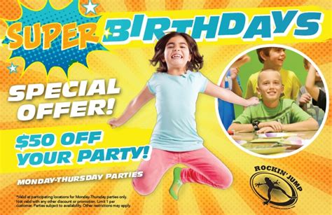 Birthday Party Special Offer Save 50 Westerville Oh