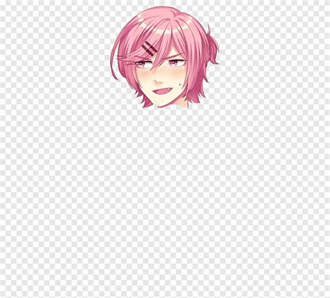 Ddlc R63 All Character Sprites Free To Use Male Anime Character With Pink Hair Png Pngegg