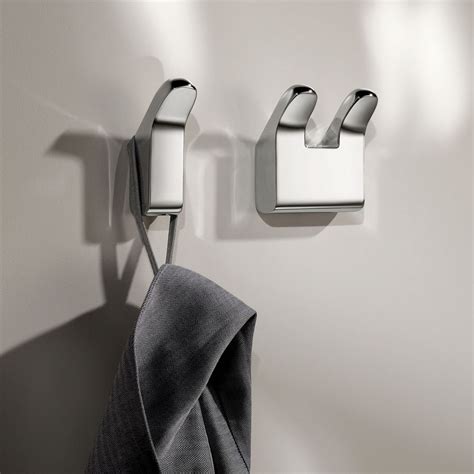 Coming in single and double hook styles, use bathroom hooks to robe hooks can be used alone, or in addition to towel racks and other bathroom shelving systems. Keuco Moll Towel Hook - UK Bathrooms