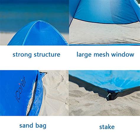 Icorer Automatic Pop Up Instant Portable Outdoors Quick Cabana Beach Tent Sun Shelter Light