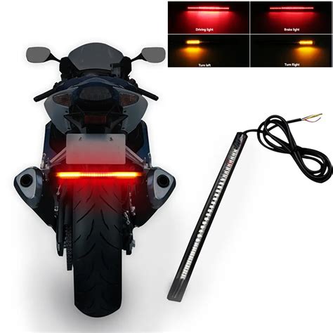Doxmall Flexible Waterproof Motorcycle Led Tail Light Bar Strip Brake Turn Signal Light