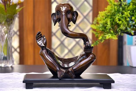 Buy Mariners Creation Modern Art Ganesha Idol With Wooden Tray