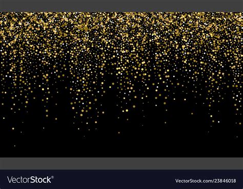 Golden Confetti And Falling Gold Glitter On Black Vector Image