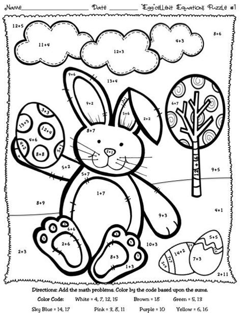Free Printable Easter Math Worksheets For Kindergarten
