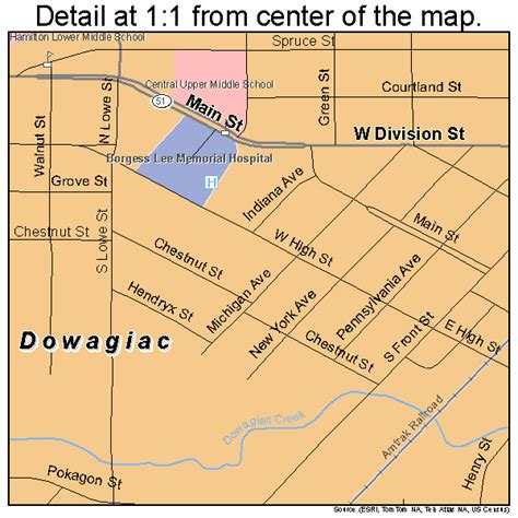 dowagiac michigan street map 2622880