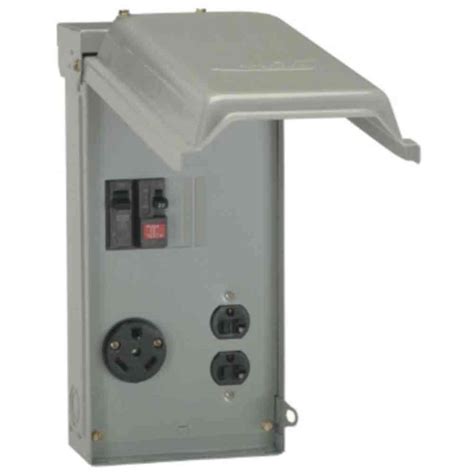 Ge 70 Amp Power Outlet Box With Duplex 20 Amp Gfci Outlet And Single 30