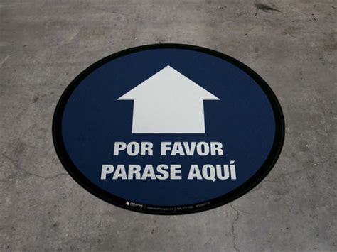 Please Wait Here Until Called Forward Spanish Floor Sign
