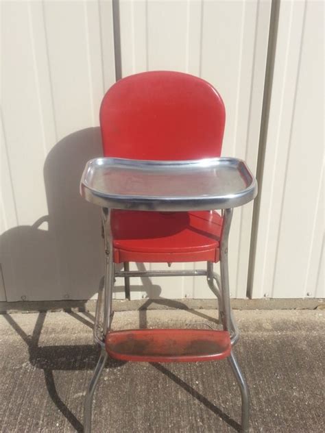 Mid Century Cosco High Chair With Stainless Steel Tray Vintage