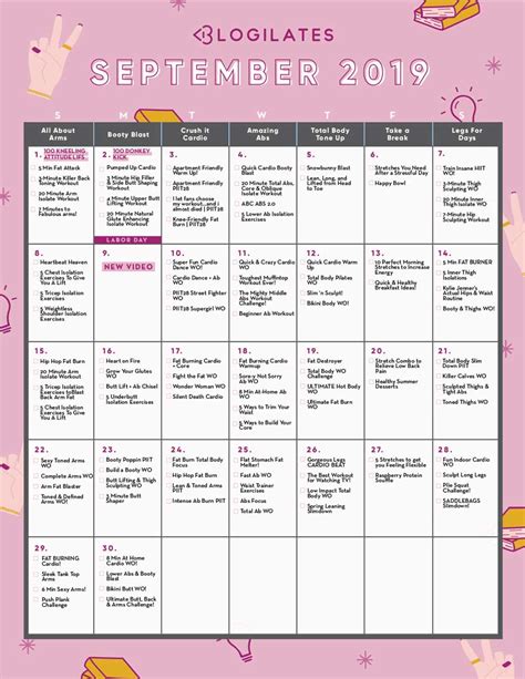 And see for each day the sunrise and sunset in september 2019 calendar. Your September Workout Calendar! | Day 16 of 90 - Blogilates