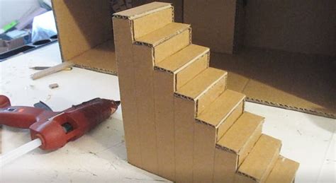 Make A Cardboard Dollhouse 7 Make The Staircases Diy Dollhouse