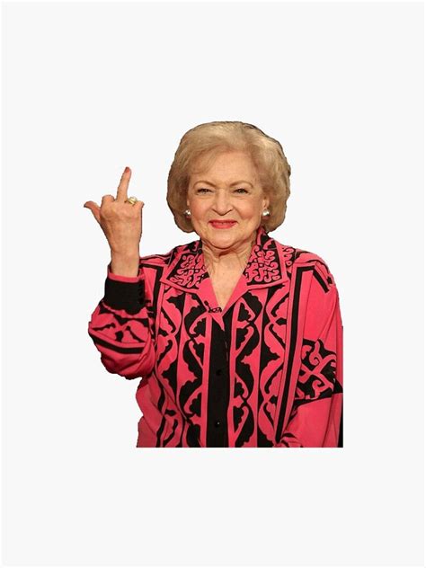 Betty White Middle Finger Sticker Etsy