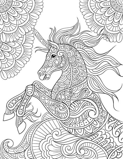 So, i'm home alone (hubby is in the workshop out back) i love unicorns, what can i say?! Pin on Adult coloring