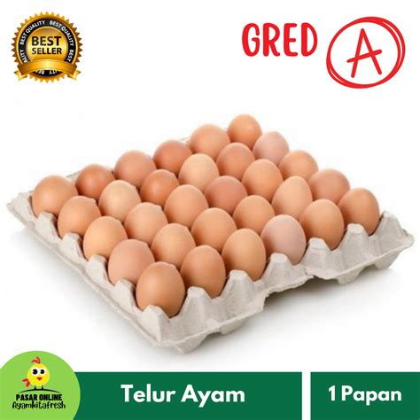 Telur Ayam Gred A 1 Papan 30 Biji Pasar Online Malaysia
