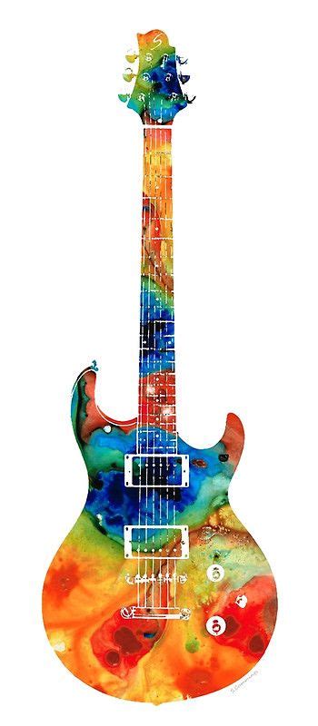 Colorful Electric Guitar 2 Abstract Art By Sharon Cummings By Sharon