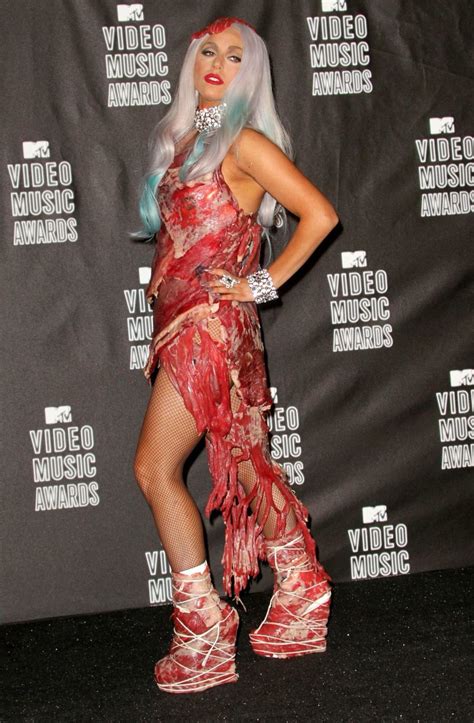 If she wants to wear a meat outfit.great!! Lady Gaga meat dress | Lady gaga dresses, Lady gaga ...