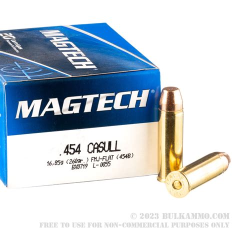 20 Rounds Of Bulk 454 Casull Ammo By Magtech 260gr Fmj