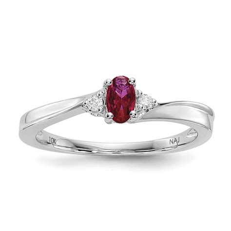 925 Sterling Silver Created Red Ruby Birthstone Band Ring Size 600