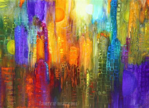 Abstract Cityscape Painting Modern Art Contemporary