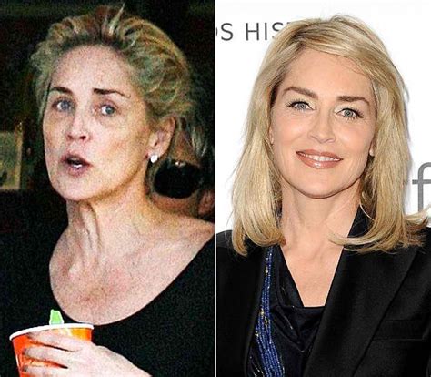 Sharon Stone Asianmakeuptutorial Celebs Without Makeup Celebrities Before And After Without
