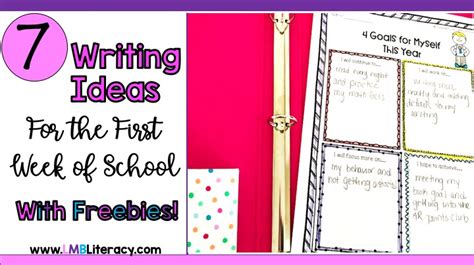 7 Writing Ideas For The First Week Of School Lmb Literacy