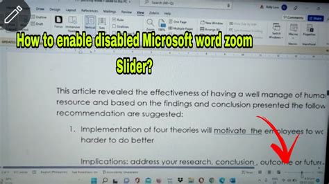 How To Enable The Disabled Microsoft Word Zoom In And Zoom Out Youtube