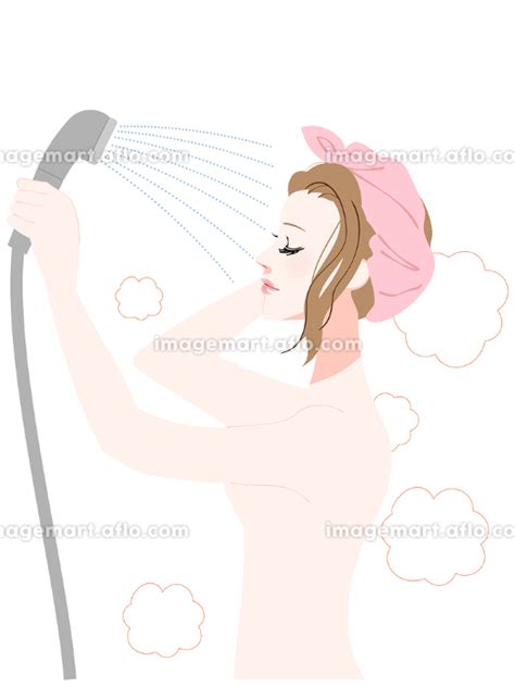 シャワーを浴びる女性の横顔のイラスト素材 [130730394] イメージマート
