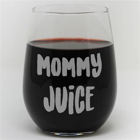 Stemless Wine Glass Mommy Juice Stamp Out