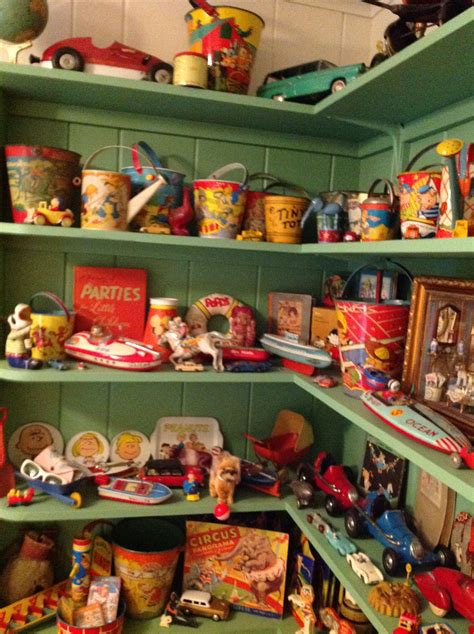 Collection Of Vintage And Antique Toy Display Vintage Collectibles At