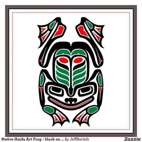 Native Haida Art Frog Black On White Tile Zazzleca Haida Art