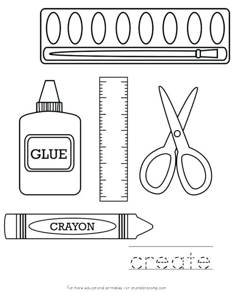 On this page you can download free png images on theme: school supplies coloring pages printables back to for ...