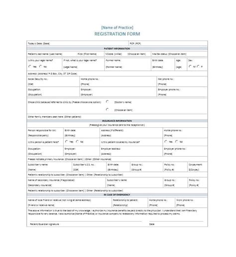 Free Printable Patient Registration Form Printable Templates