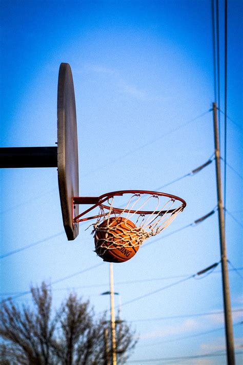 Hd Wallpaper Athlete Basket Basketball Basketball Hoop Blue Sky