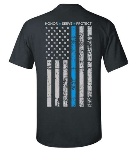 Thin Blue Line Mens Shirt American Flag Police Law Enforcement Support