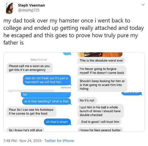 Dad Sends His Daughter Panicked Text Messages After Losing Her Hamster Daily Mail Online