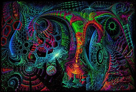 Fluorescent Psychedelic Cyberpunk Backdrop Microcosm By Andrey Pronin