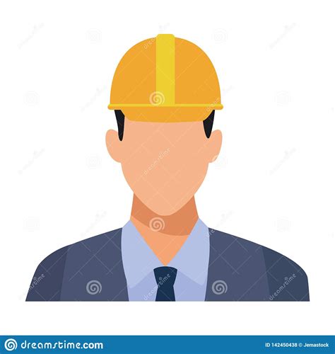 Construction Engineer Avatar Profile Colorful Stock Vector