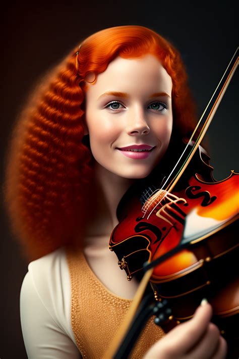 Lexica Curly Redhead Girl Holding Violin