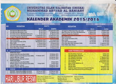 Kalender Akademik 20152016 Fakultas Ekonomi