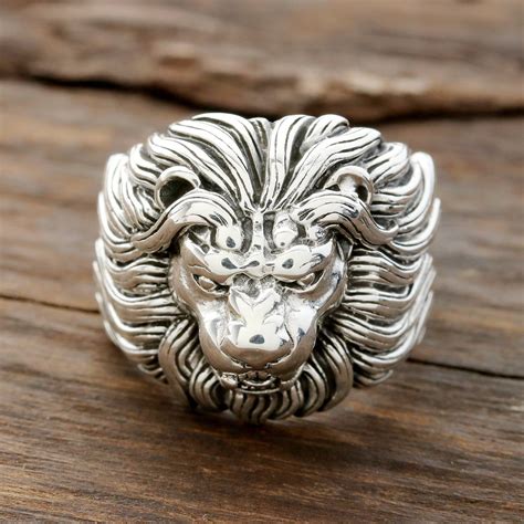 Men S Sterling Silver Lion Ring From India King S Roar Novica