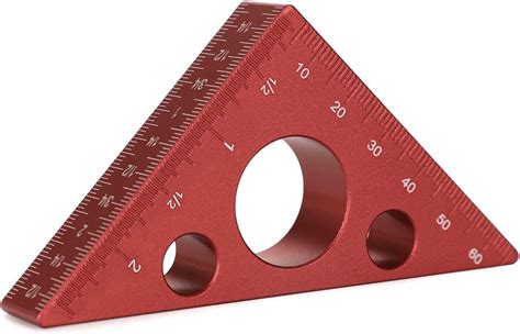 Ownmy 45 Degree Aluminum Alloy Angle Ruler Inch Imperial Metric Scale