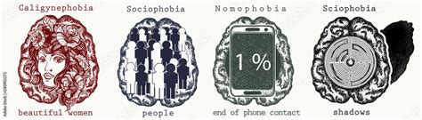 Psychology Collection Caligynephobia Sociophobia Nomophobia