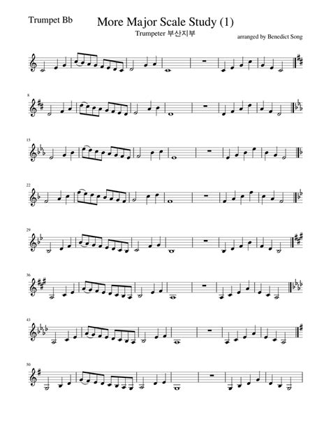 More Major Scale1 Sheet Music For Trumpet In B Flat Solo